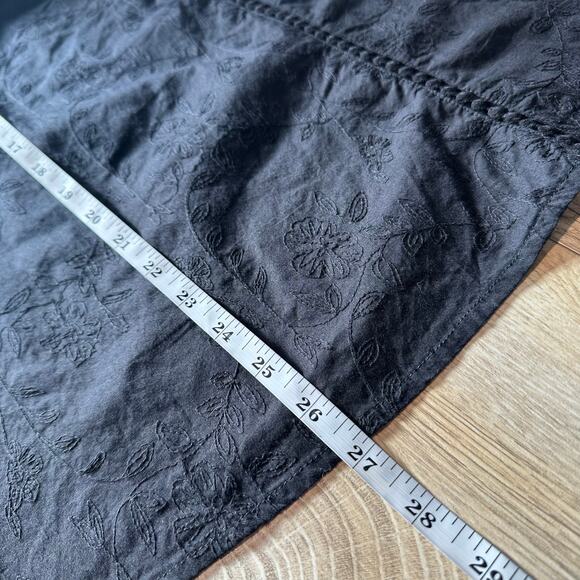 Caffe Marrakesh Embroidered Cotton Long Sleeve Top Black XL - Picture 11 of 11